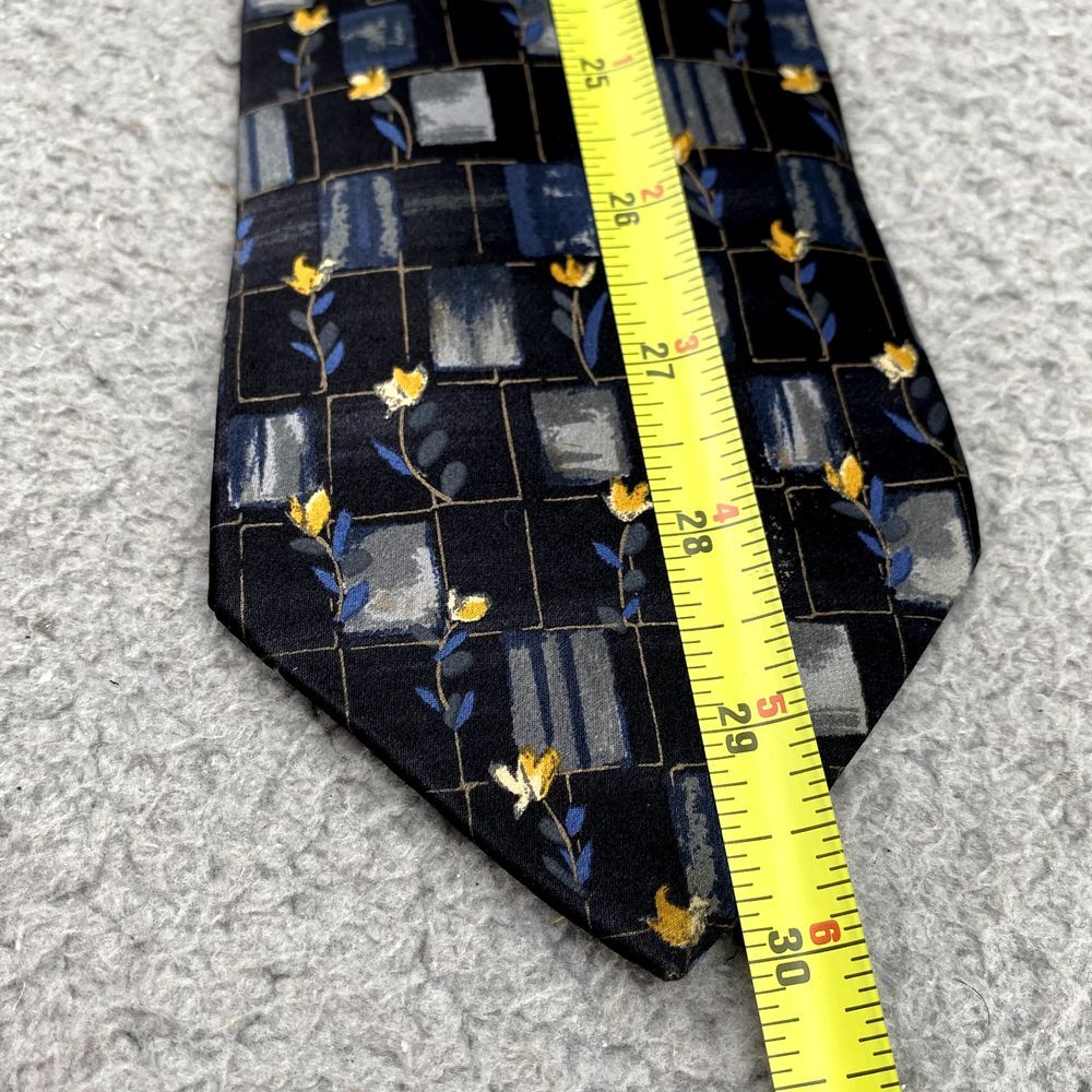 ERMENEGILDO ZEGNA Men's Silk Necktie Blue Floral Classic Corpcore Business 90's - Picture 7 of 11